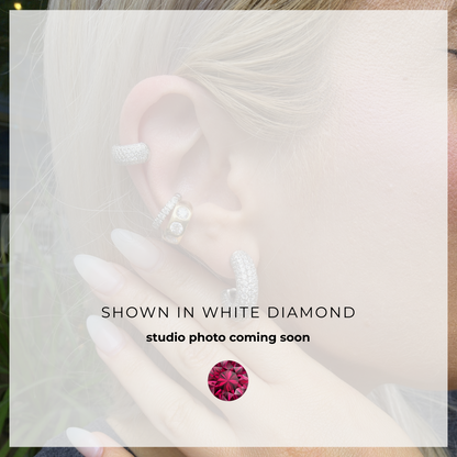 Linea Bold Ear Cuff – Red Ruby