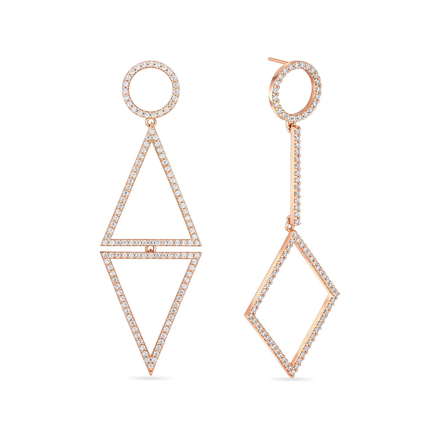 Linea Vector Statement Earrings – White Diamond