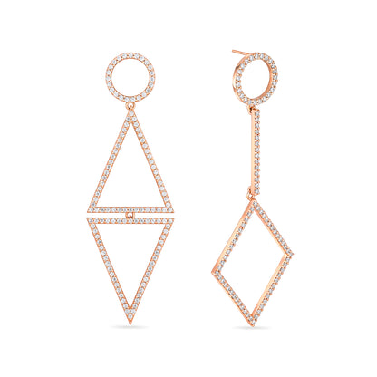 Linea Vector Statement Earrings – White Diamond