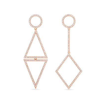 Linea Vector Statement Earrings – White Diamond