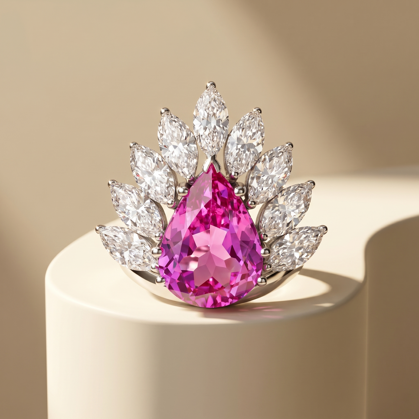 Nova Pavone Ring – Vivid Pink Sapphire