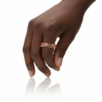 Amore Frame Eternity Ring – Orange Padparadscha Sapphire