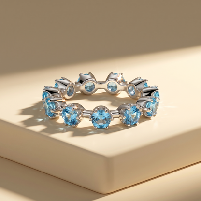 Linea Maxi Station Ring – Teal Blue Spinel