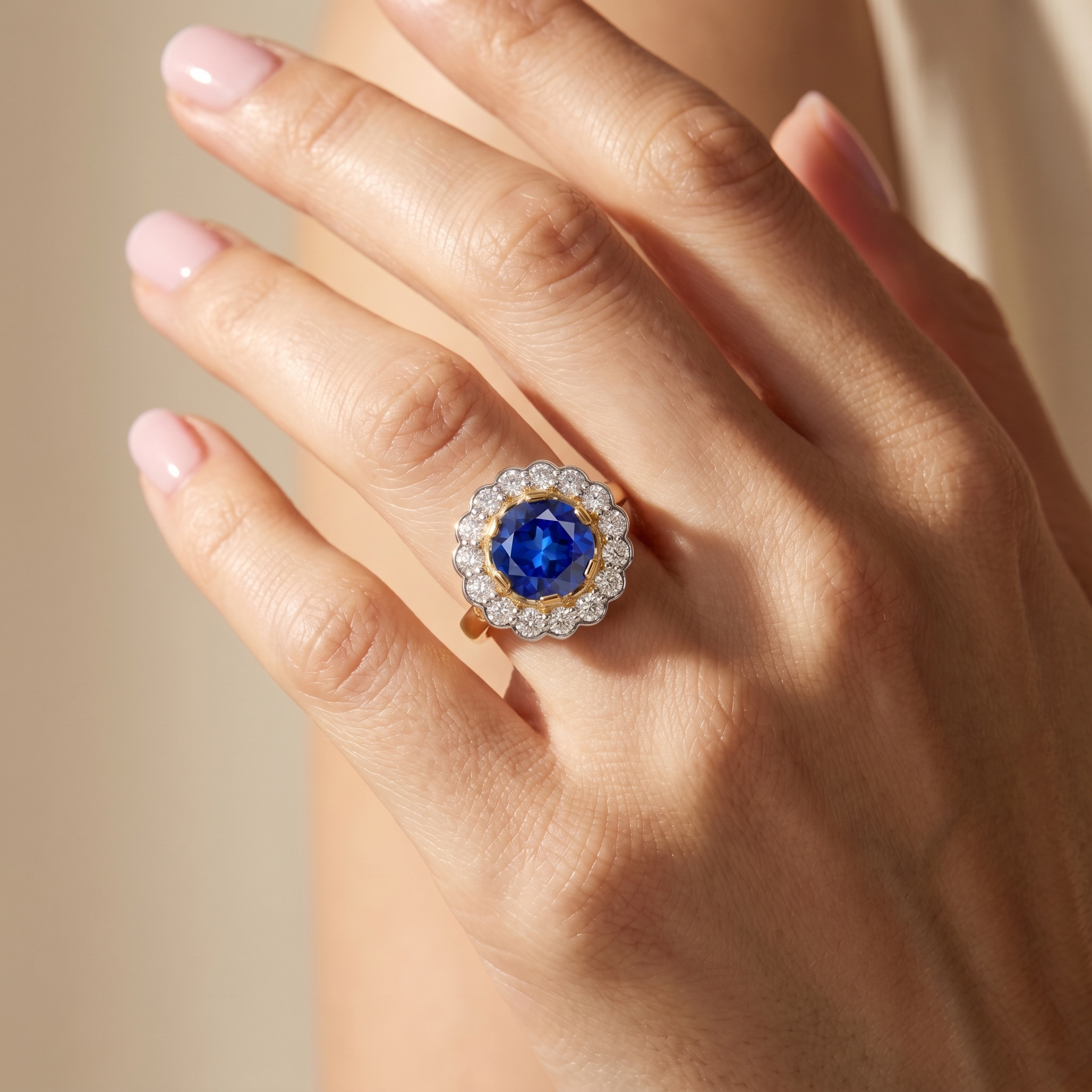 Juno Daisy Ring – Blue Sapphire