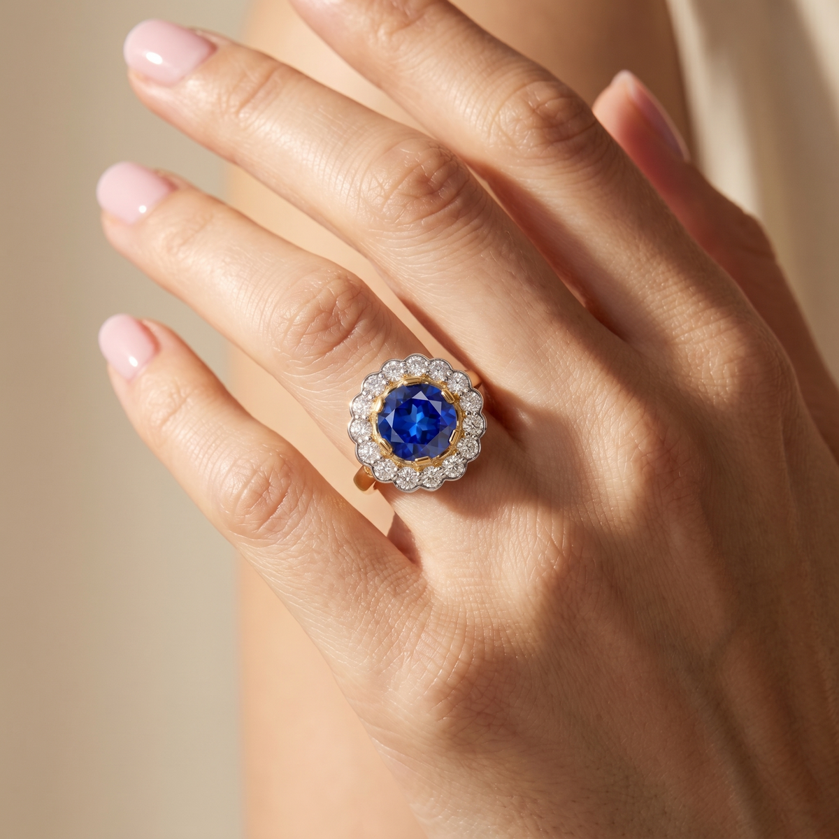 Juno Daisy Ring – Blue Sapphire