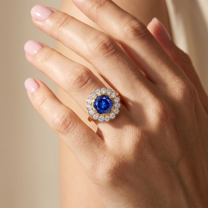 Juno Daisy Ring – Blue Sapphire