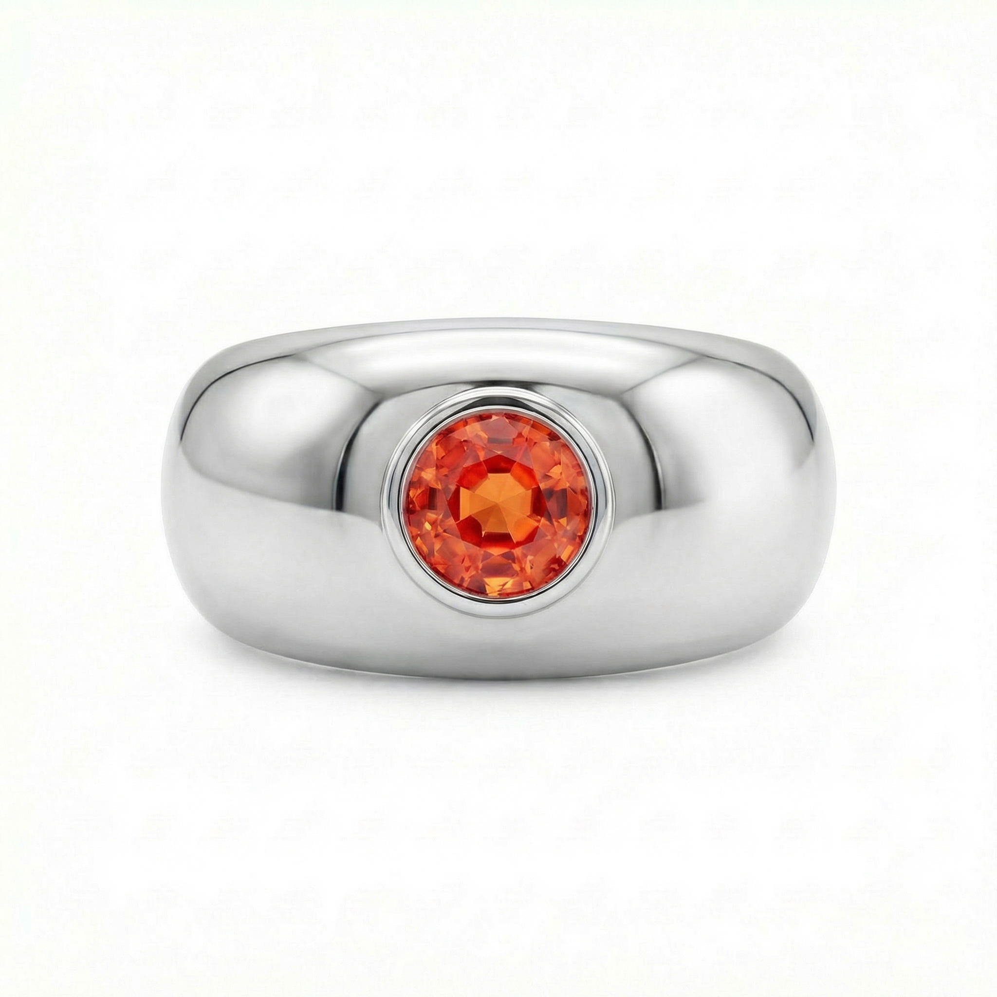 Forma Signet Ring – Orange Padparadscha Sapphire