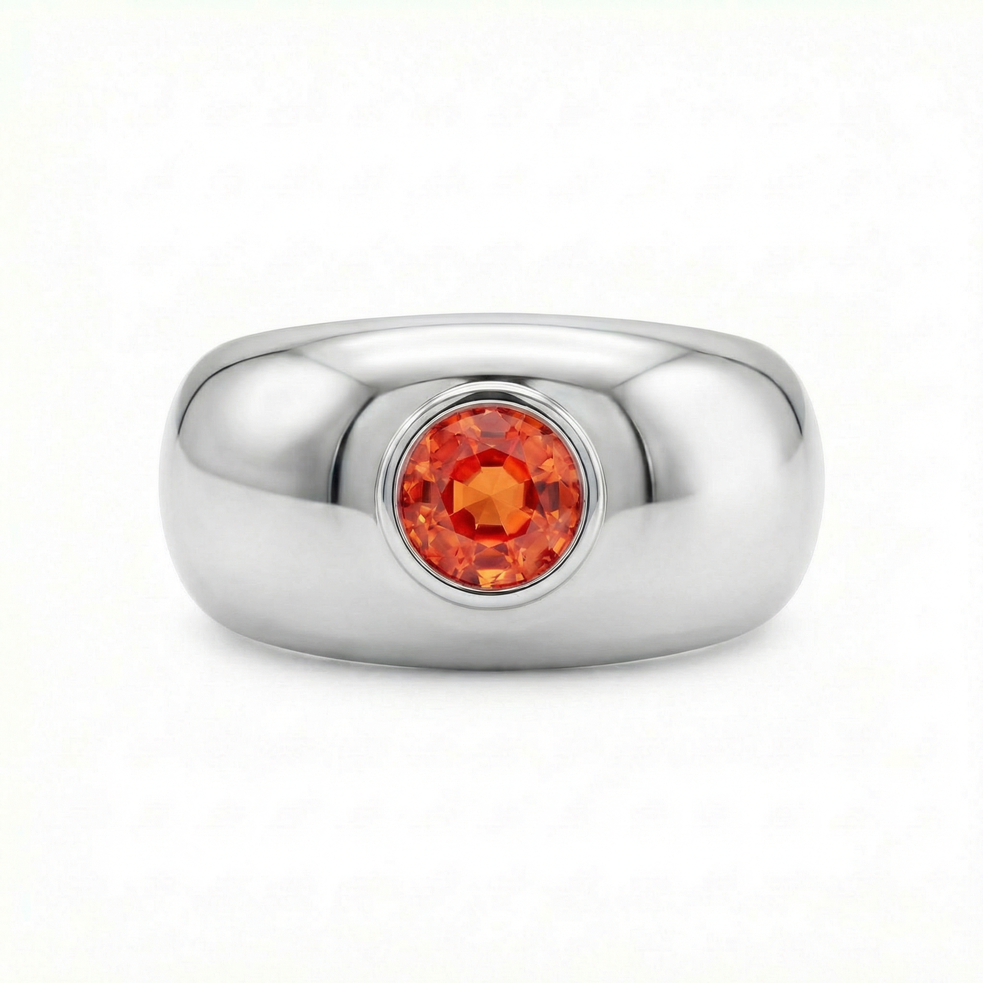 Forma Signet Ring – Orange Padparadscha Sapphire