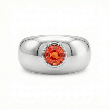 Forma Signet Ring – Orange Padparadscha Sapphire
