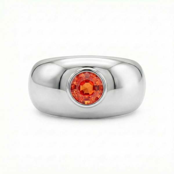 Forma Signet Ring – Orange Padparadscha Sapphire