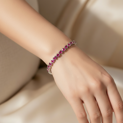 Amore Frame Tennis Bracelet – Zambian Green Emerald