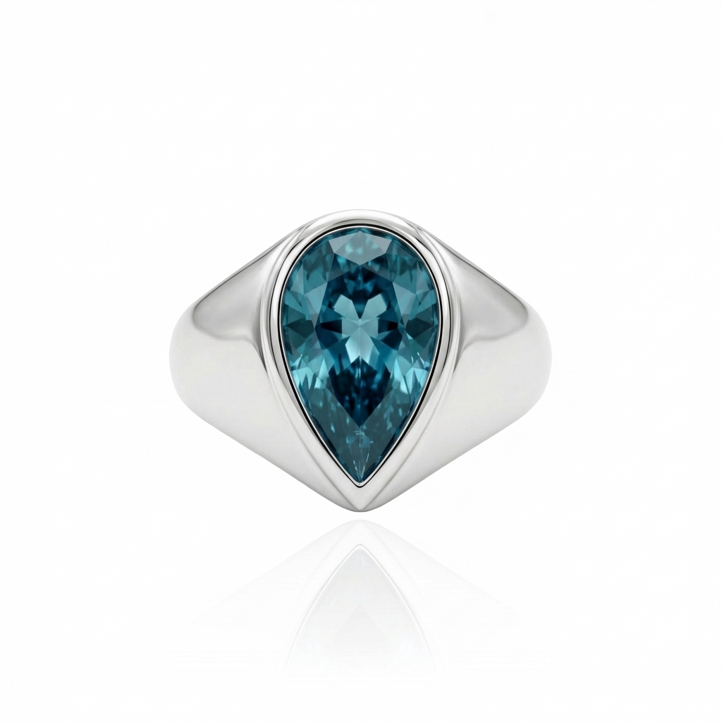 Nova Signet Ring – Teal Blue Spinel
