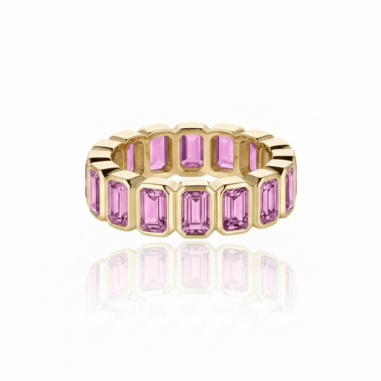 Nexus Vertical Eternity Ring – Light Pink Sapphire