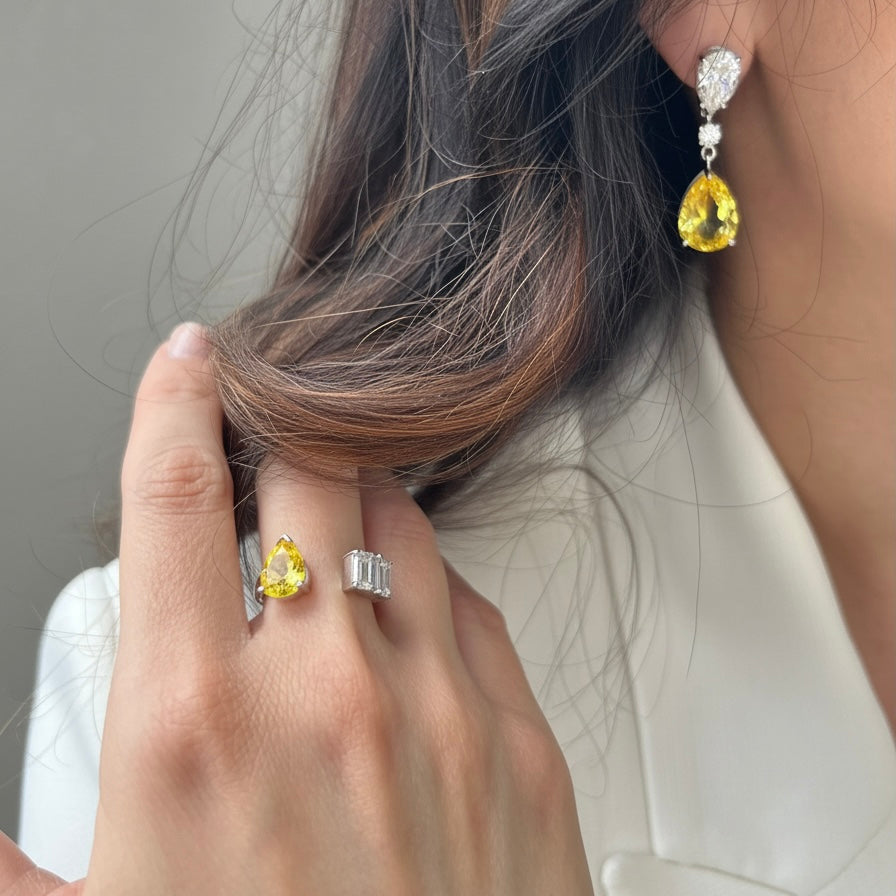 Nova Open Ring – Yellow Sapphire