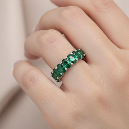 Velara Eternity Ring – Zambian Green Emerald