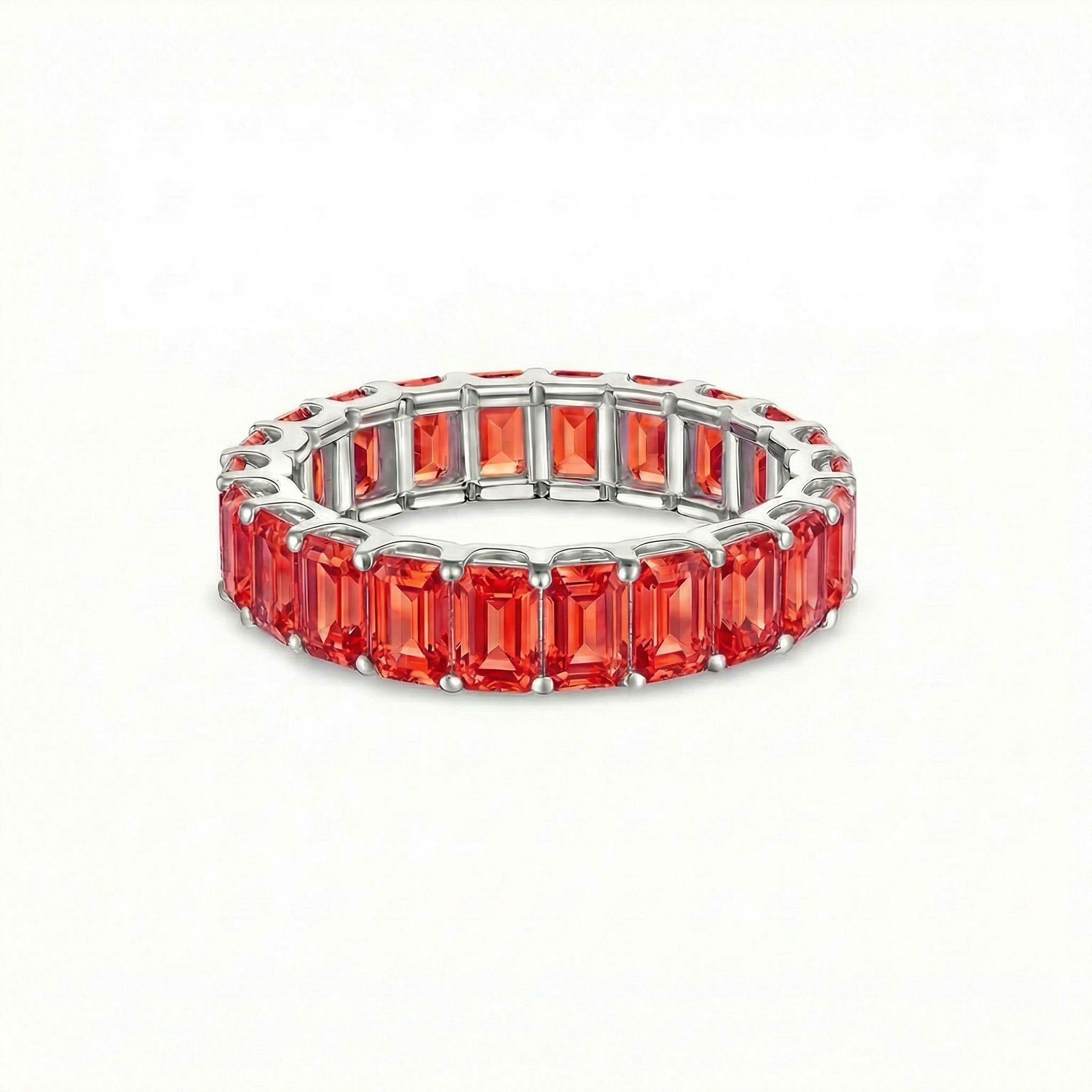Nexus Eternity Ring – Orange Padparadscha Sapphire