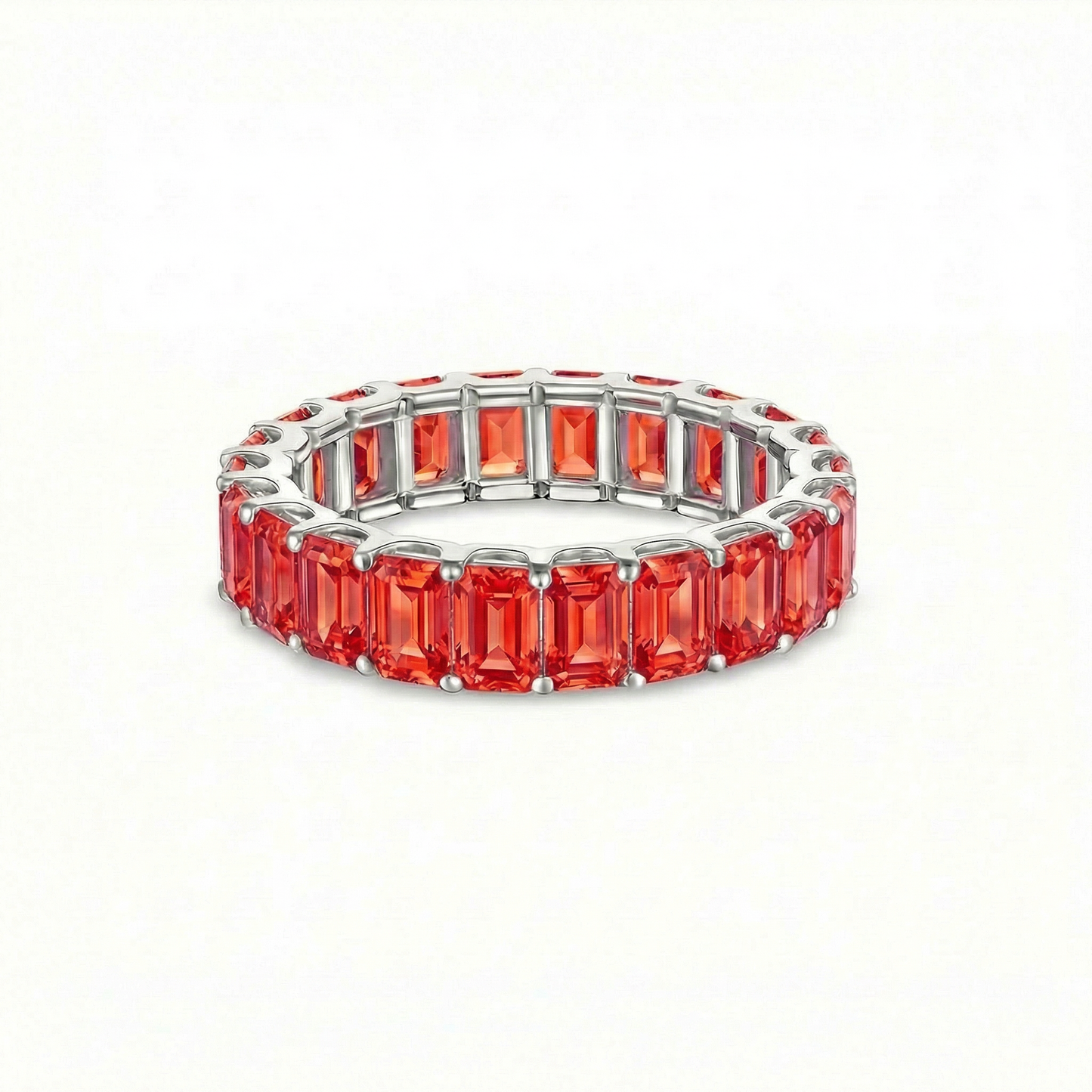 Nexus Eternity Ring – Orange Padparadscha Sapphire