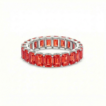 Nexus Eternity Ring – Orange Padparadscha Sapphire