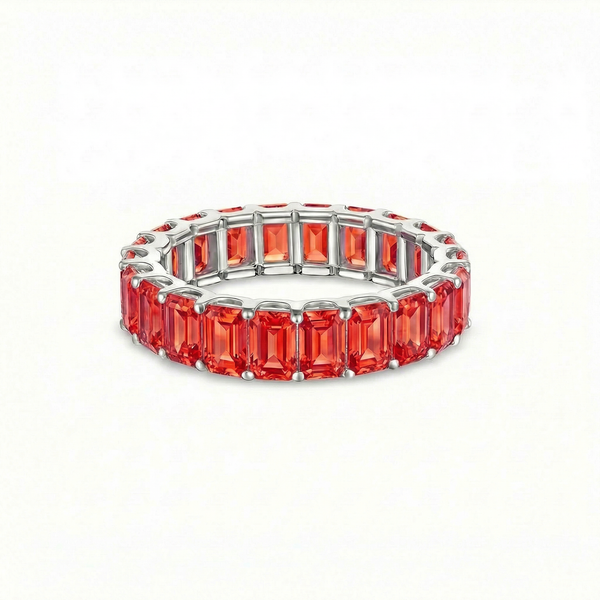Nexus Eternity Ring – Orange Padparadscha Sapphire