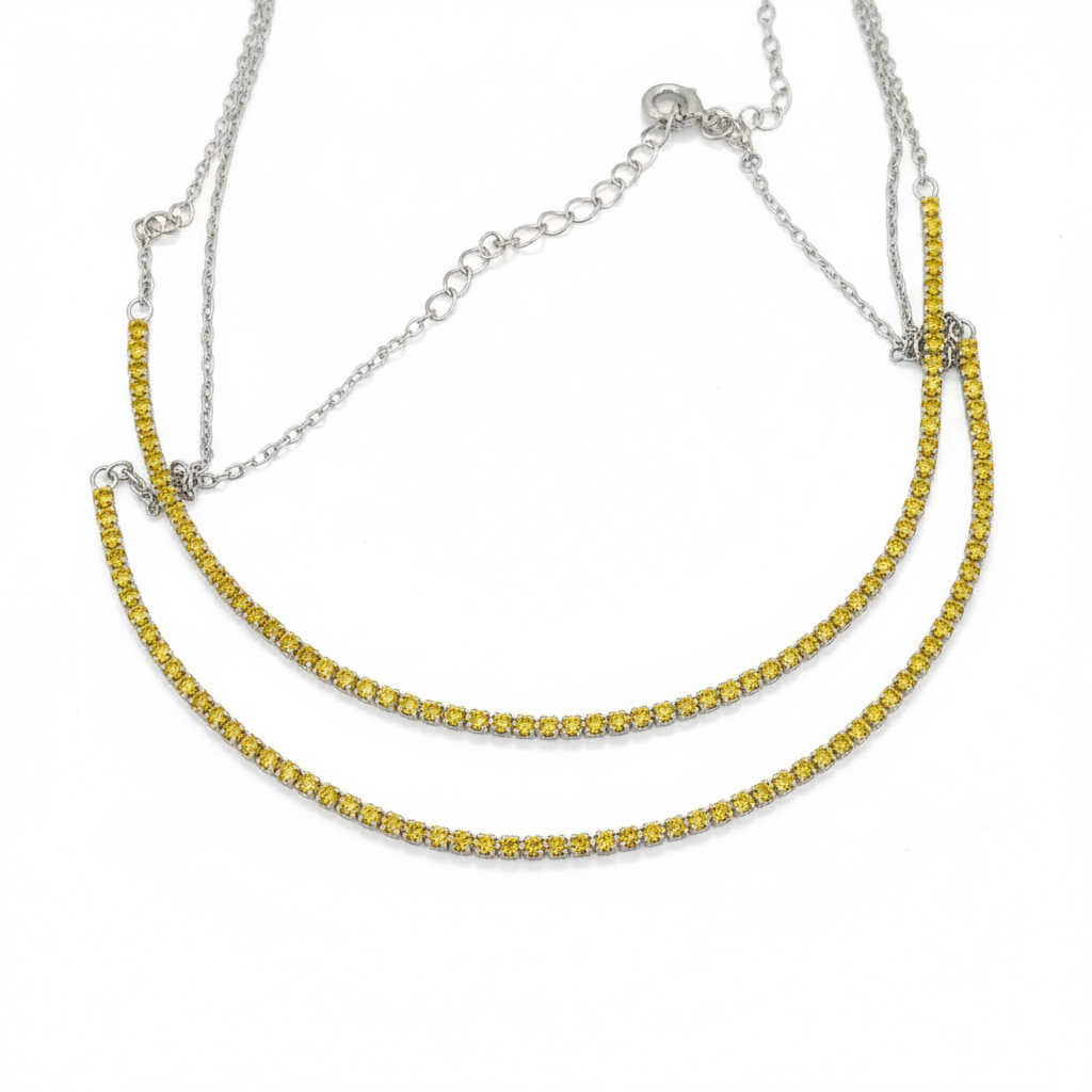 Juno Half Tennis Necklace – Light Pink Sapphire