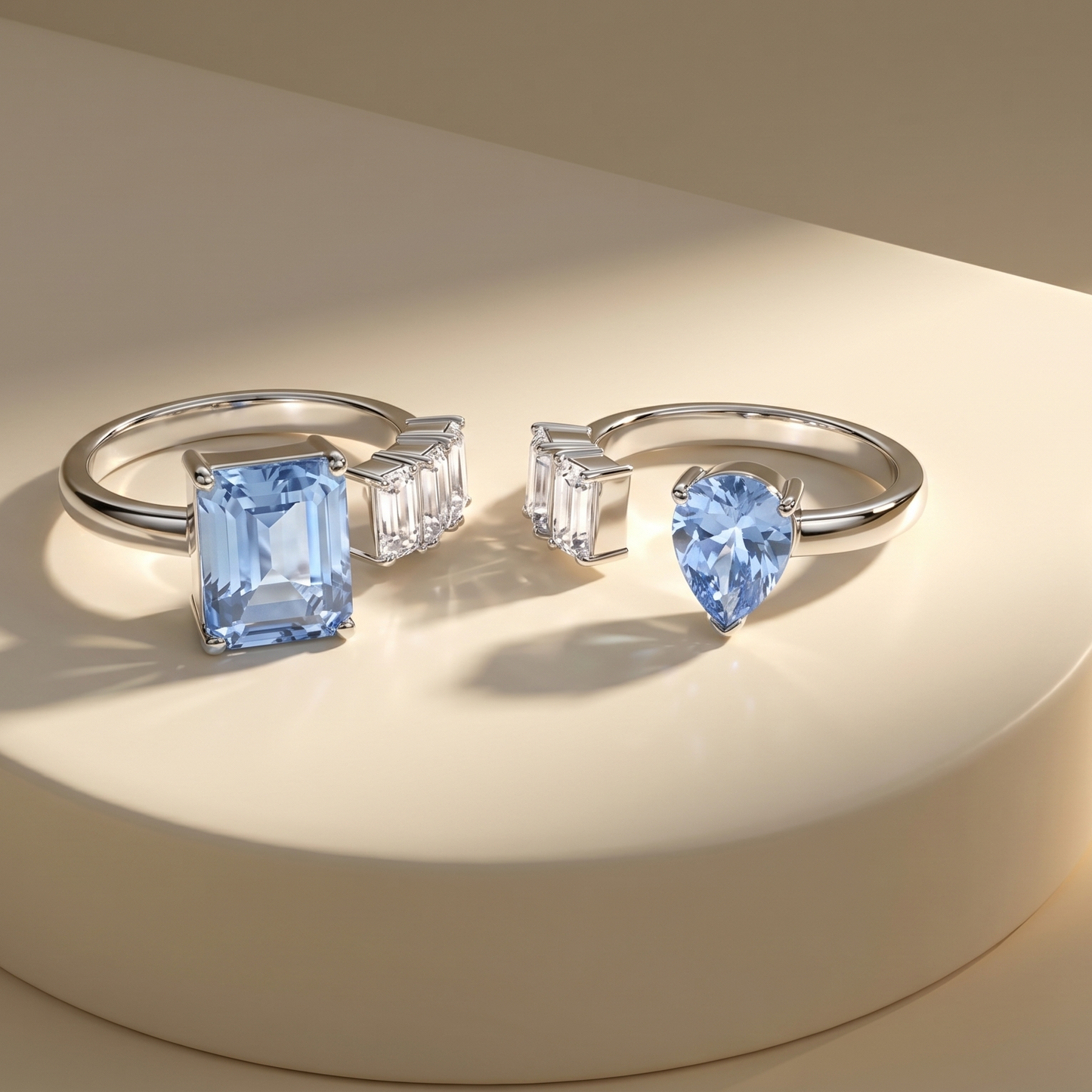 Nova Open Ring – Light Blue Aquamarine