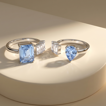 Nova Open Ring – Light Blue Aquamarine