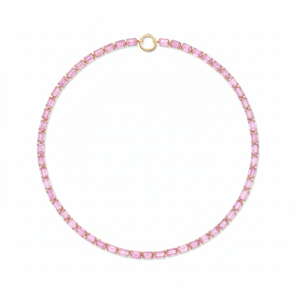 Nexus Tennis Necklace – Light Pink Sapphire