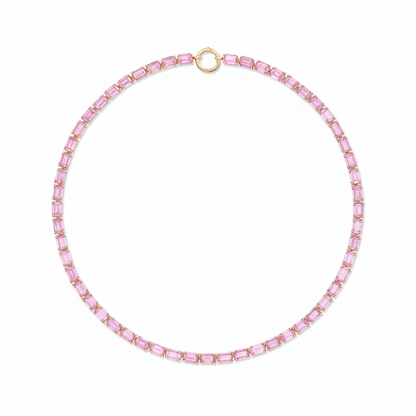 Nexus Tennis Necklace – Light Pink Sapphire