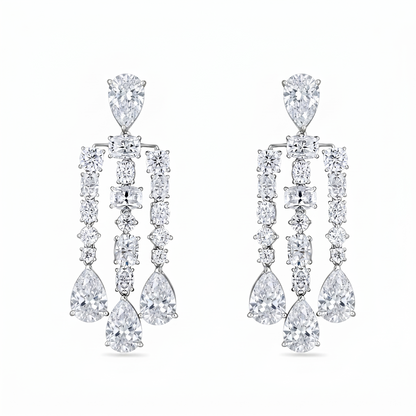 Nova Cascade Earrings – White Diamond