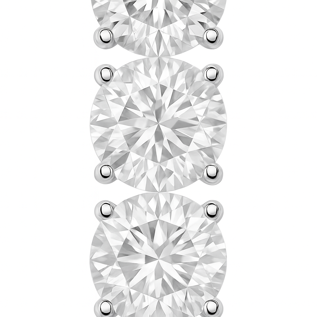 Juno Tennis Line Earrings – White Diamond