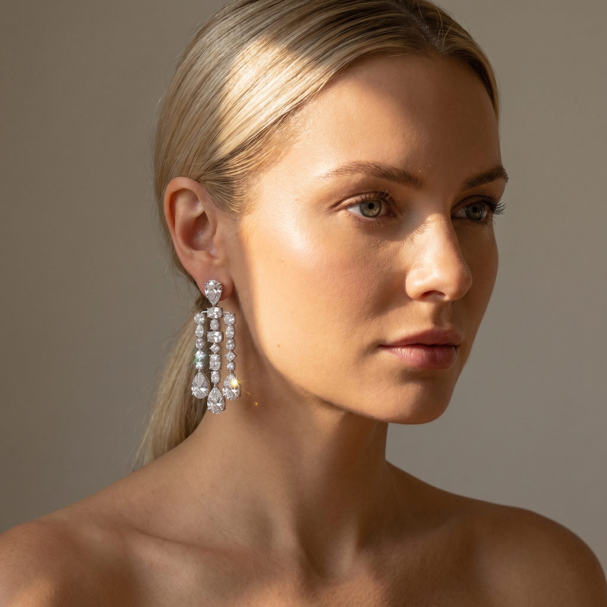 Nova Cascade Earrings – White Diamond