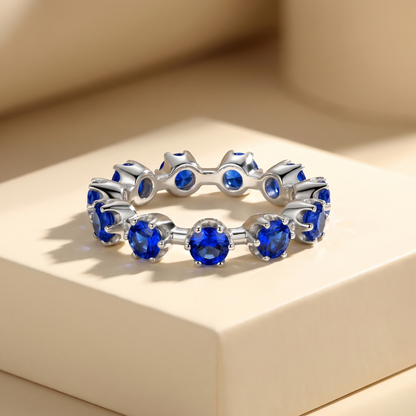 Linea Maxi Station Ring – Blue Sapphire