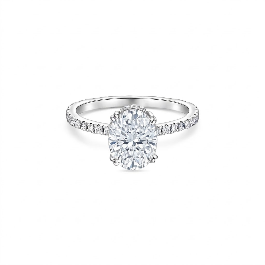 Velara Pavé Solitaire Ring – White Diamond