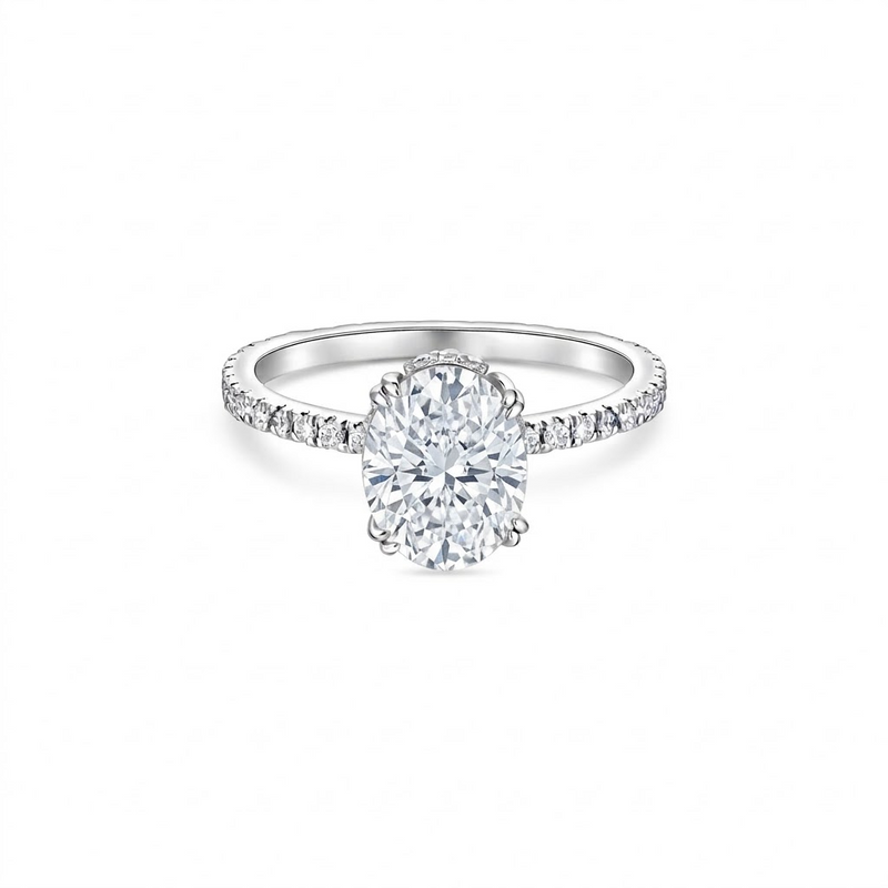 Velara Pavé Solitaire Ring – White Diamond