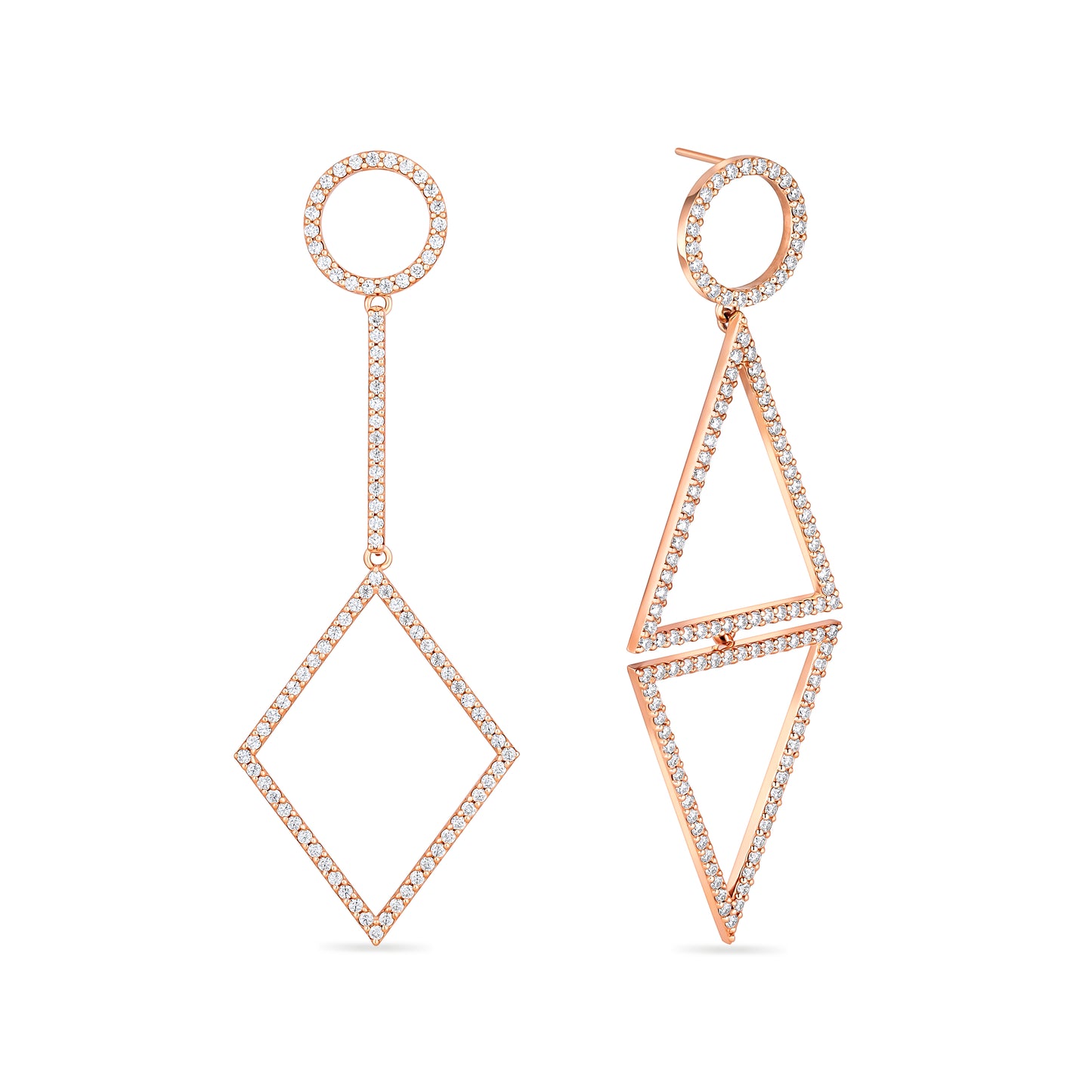 Linea Vector Statement Earrings – White Diamond