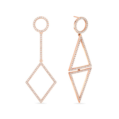 Linea Vector Statement Earrings – White Diamond
