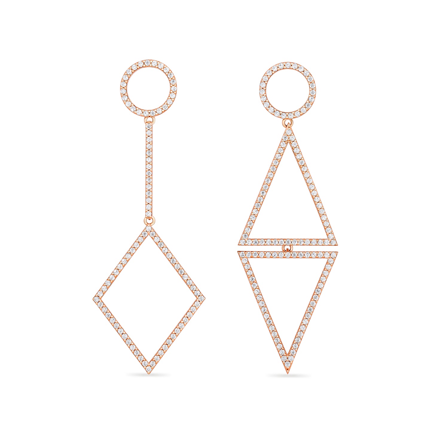 Linea Vector Statement Earrings – White Diamond