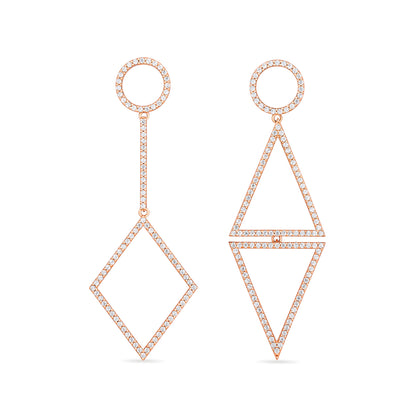 Linea Vector Statement Earrings – White Diamond