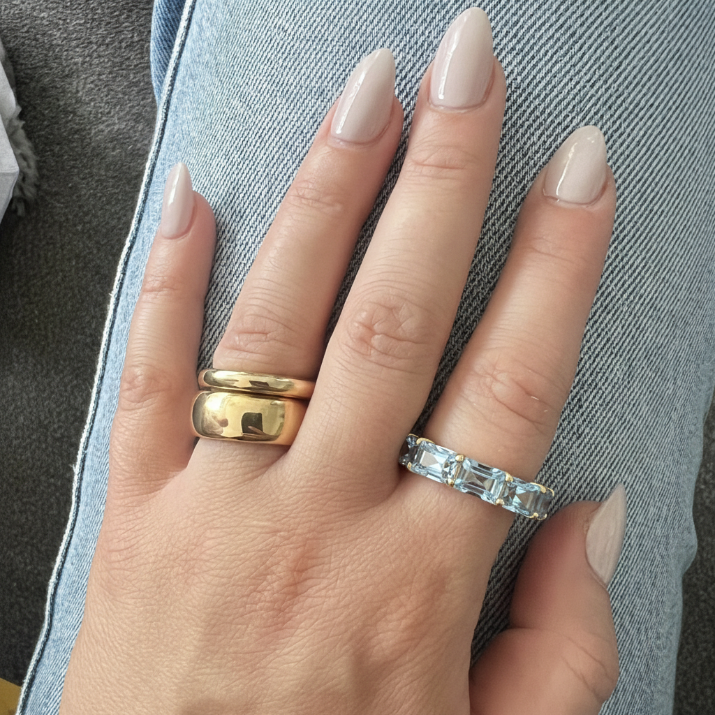Nexus Tennis Ring – Light Blue Aquamarine
