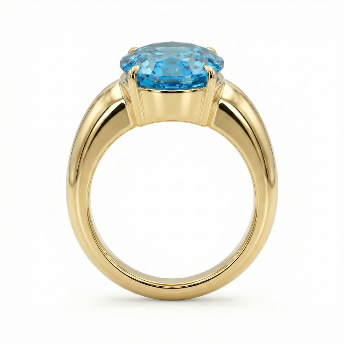 Velara Signet Ring – Teal Blue Spinel