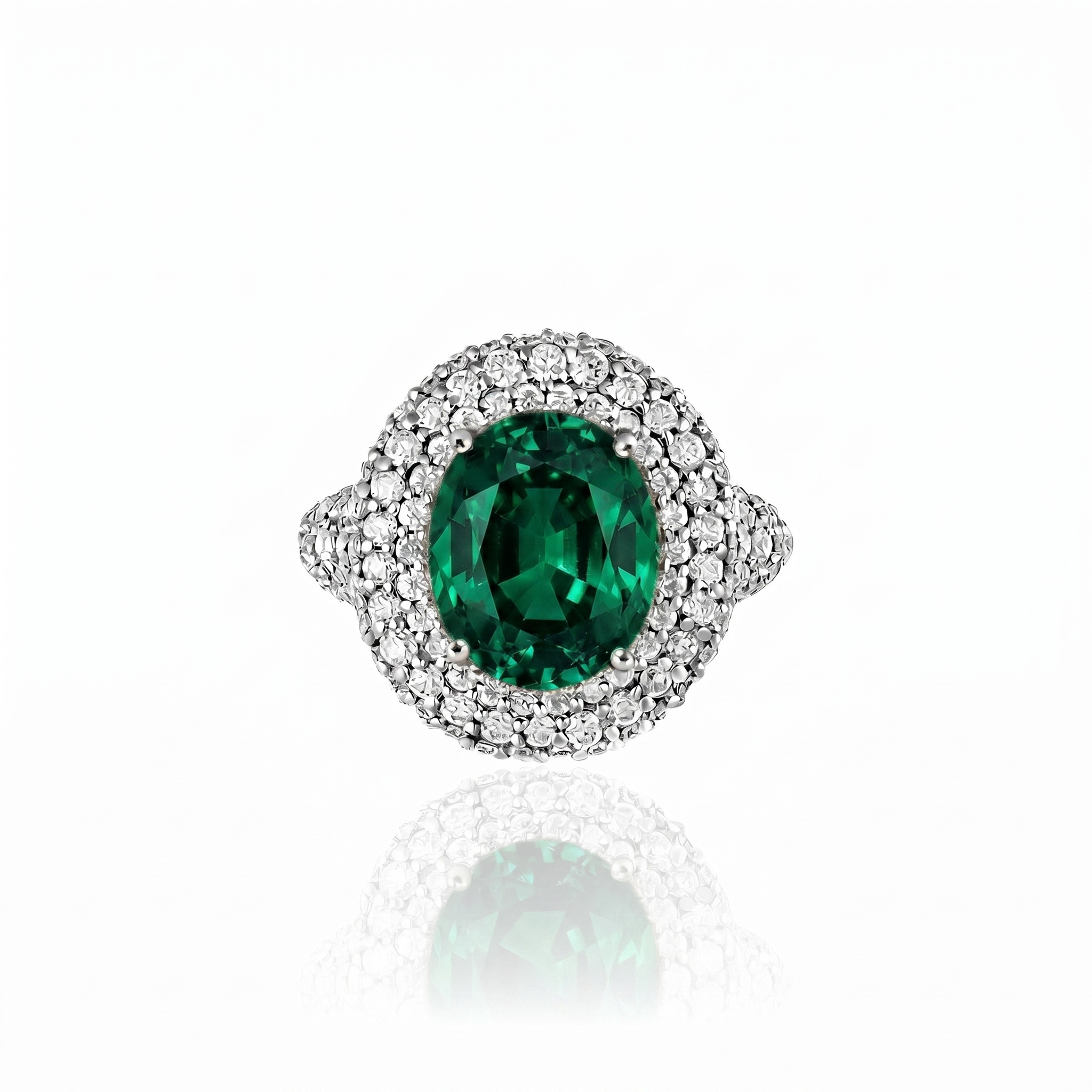 Velara Statement Ring – Zambian Green Emerald