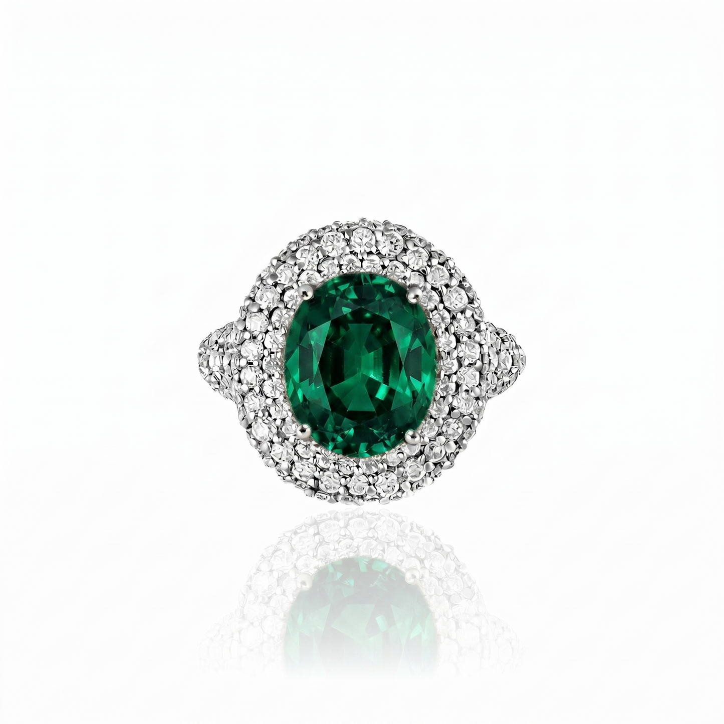 Velara Statement Ring – Zambian Green Emerald