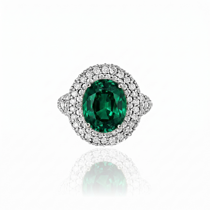 Velara Statement Ring – Zambian Green Emerald