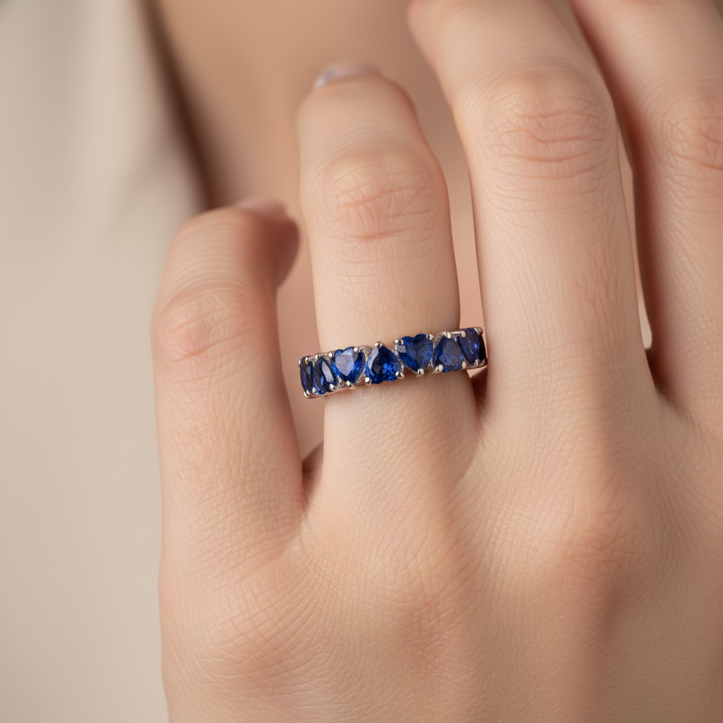 Amore Eternity Ring – Blue Sapphire