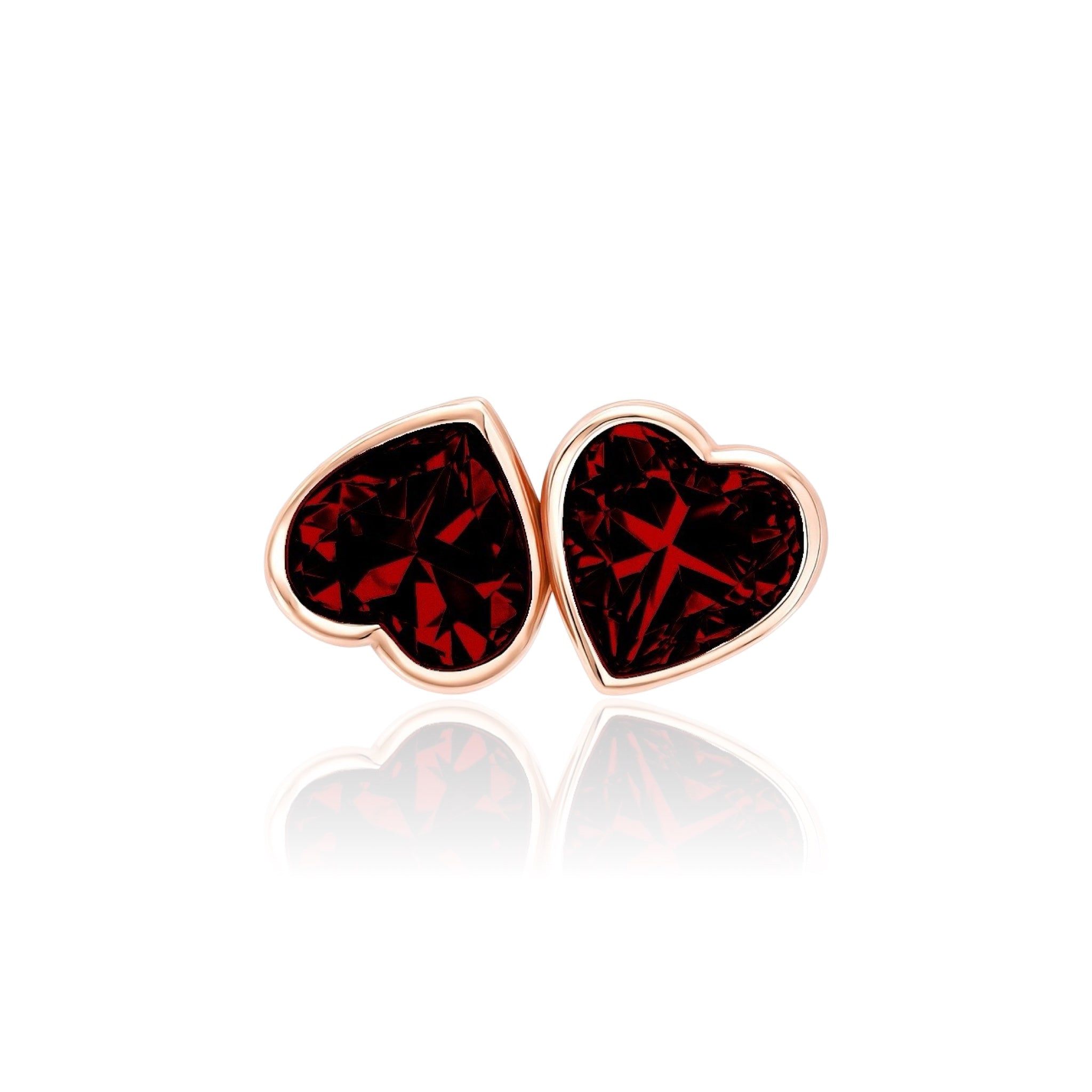 Amore Double Signet Ring – Deep Red Garnet