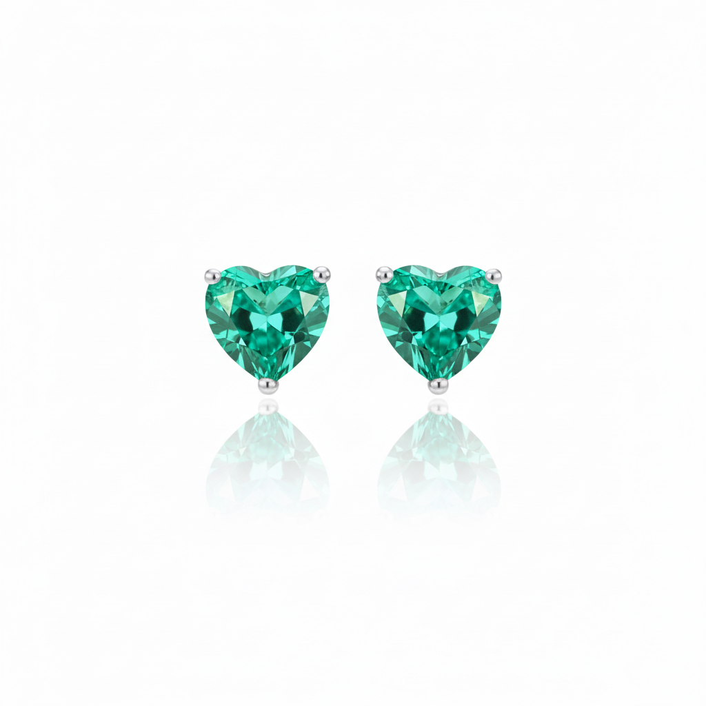Amore Stud Earrings – Colombian Green Emerald