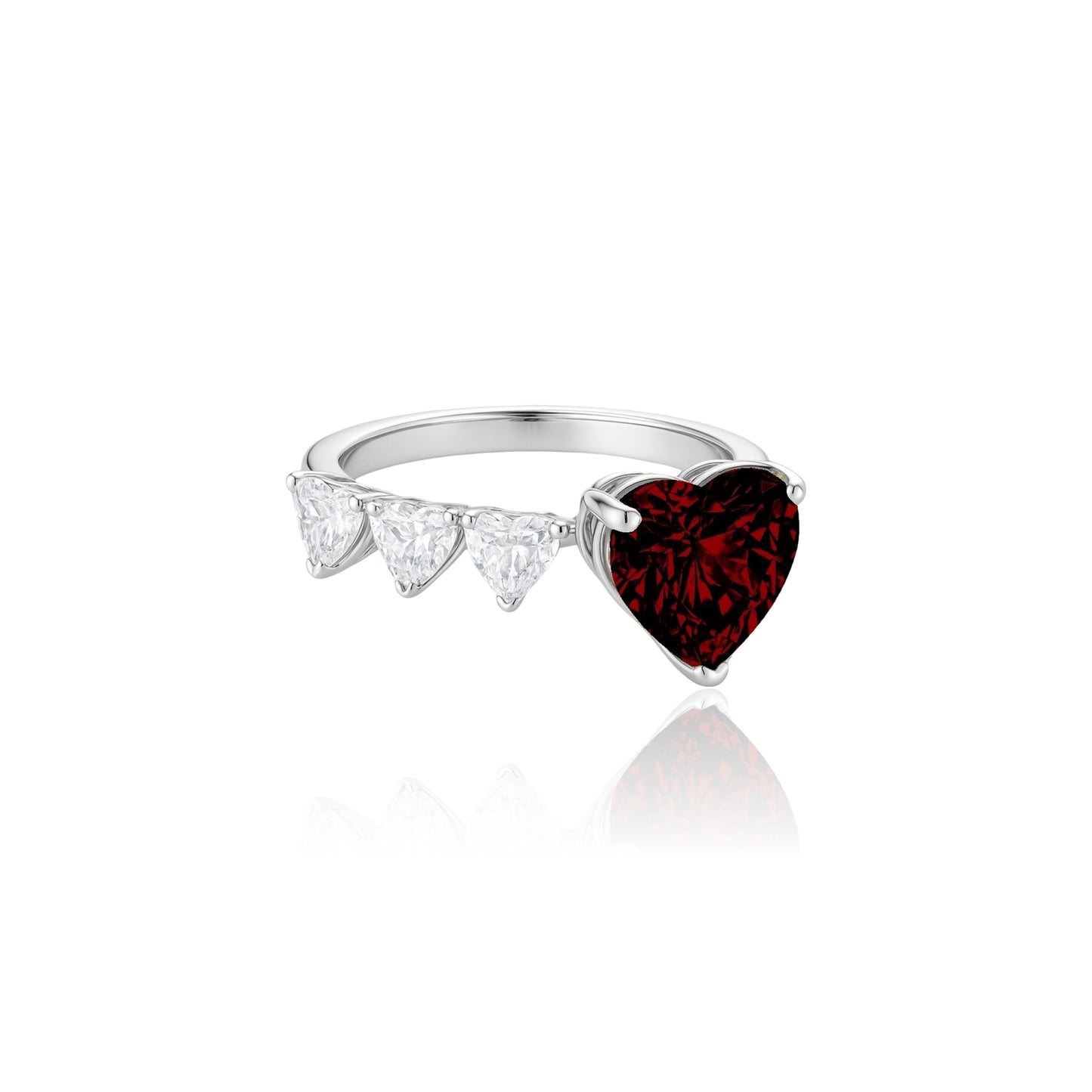 Amore Open Ring – Deep Red Garnet