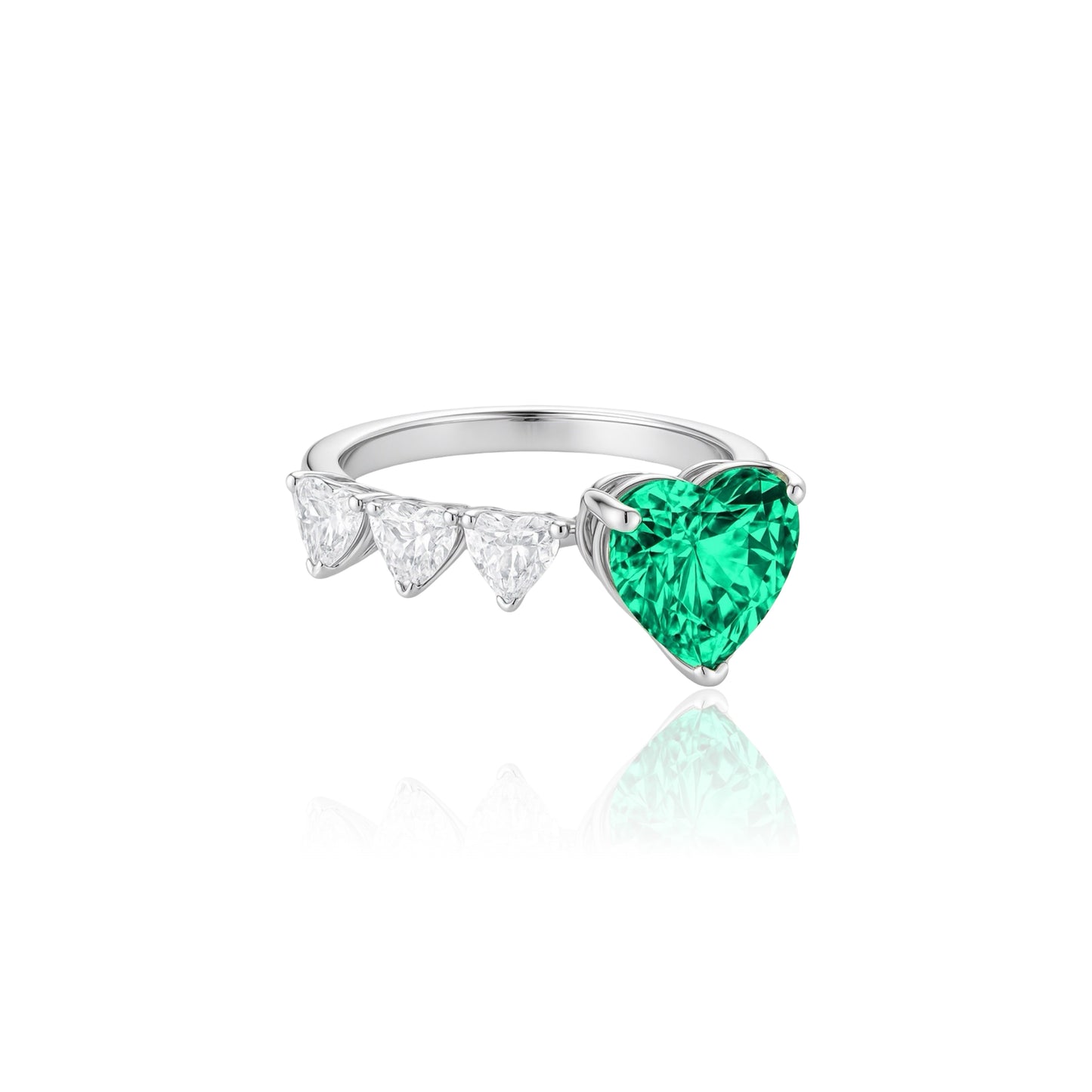 Amore Open Ring – Colombian Green Emerald