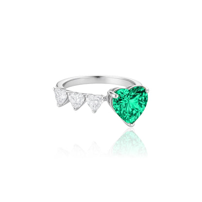 Amore Open Ring – Colombian Green Emerald