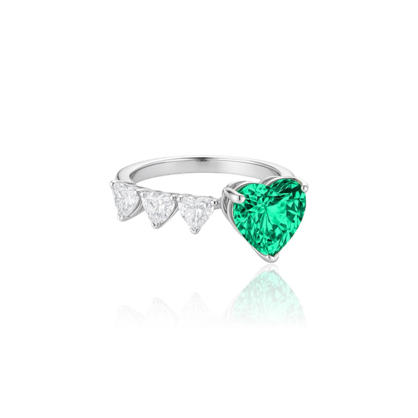 Amore Open Ring – Colombian Green Emerald